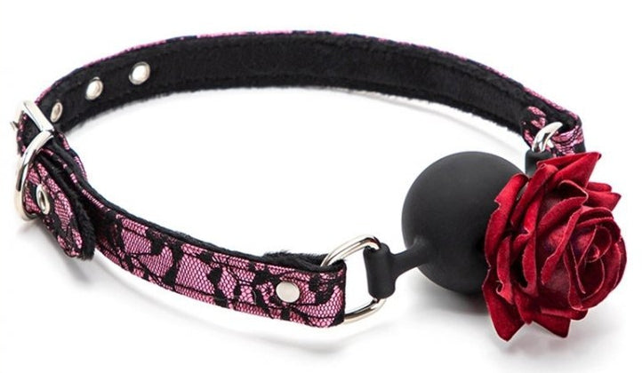 Baillon Boule avec Rose Bud Gag Rose