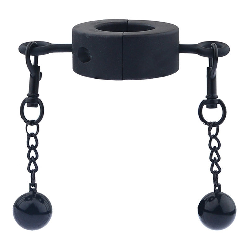 Ballstretcher en métal avec Boules Testicle M 32mm - Hauteur 20mm - Poids 435g Noir