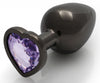 Bijou anal Heart Gem L 8 x 4cm Noir-Violet