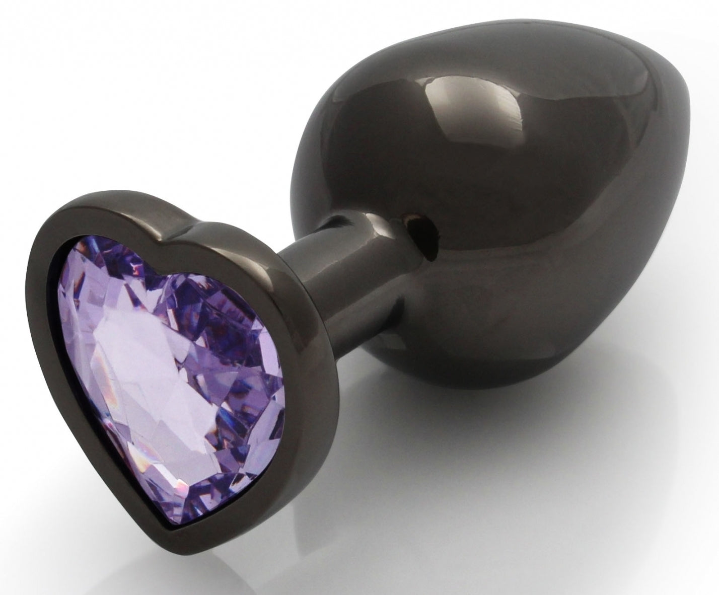 Bijou anal Heart Gem L 8 x 4cm Noir-Violet