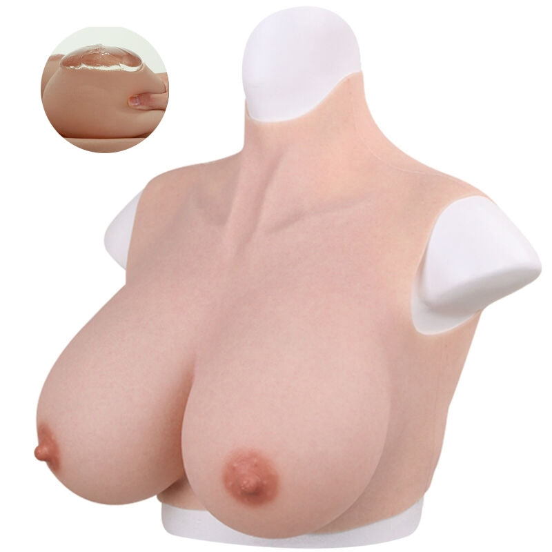 Buste Seins réalistes Silicone Col haut Bonnet B