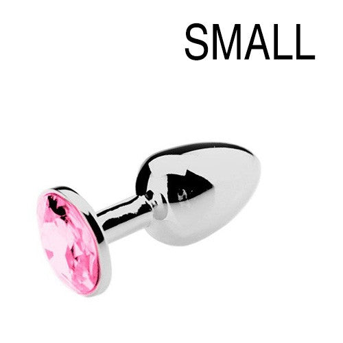 Plug Bijou Strass Rose - SMALL 6.5 x 2.7cm