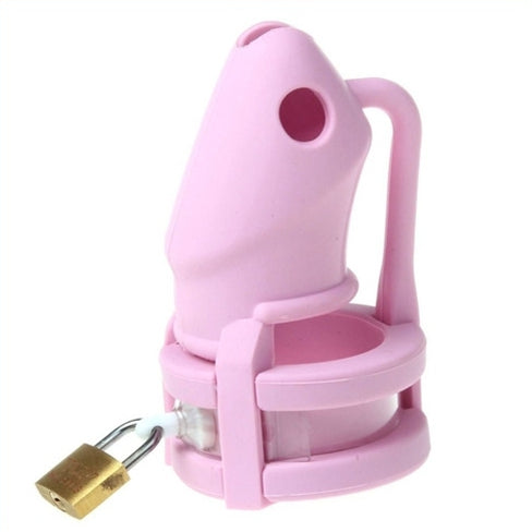 Cage de chasteté silicone Birdlocked 11 x 3.2 cm Rose