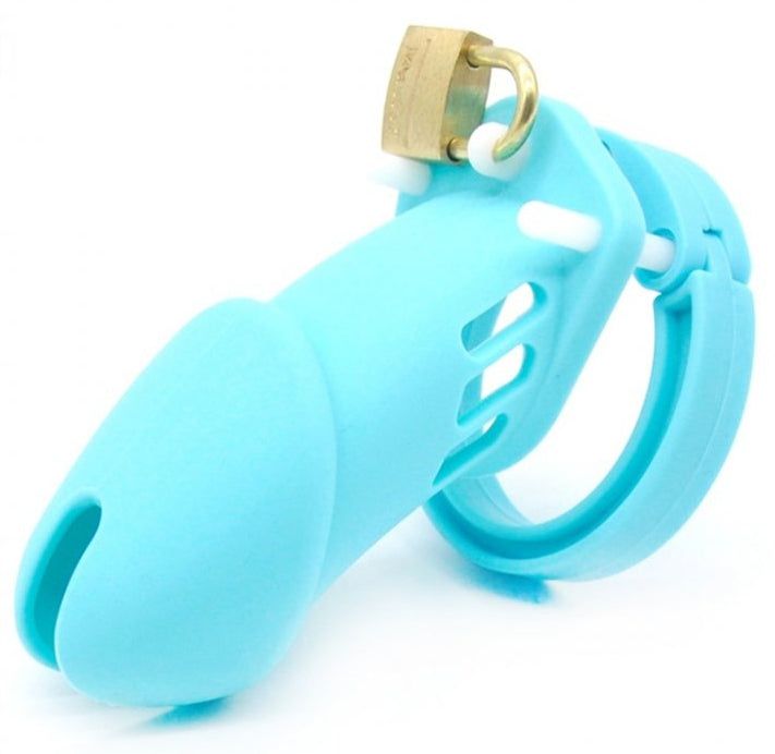 Cage de chasteté Silicone Bran 9 x 3cm Bleue