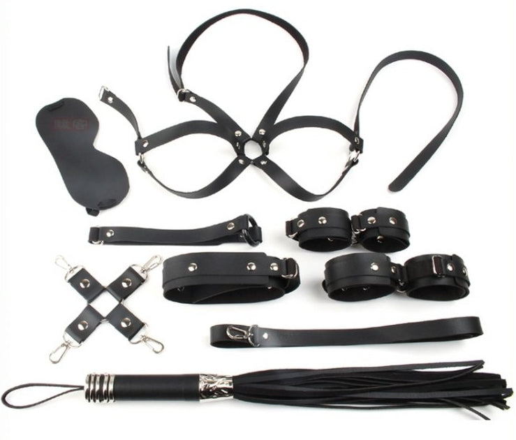 Coffret Bondage SM Obedience 10 Pièces Noir