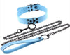 Collier-Laisse Punk Bleu ciel