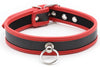 Collier O Ring Simili Noir-Rouge