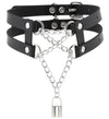 Collier Ras de cou Pendant Lock Noir