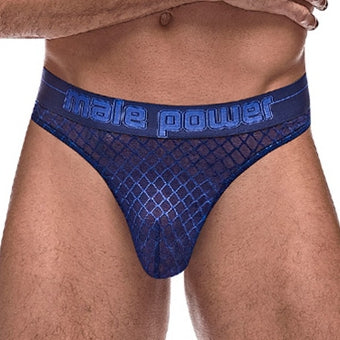 Thong DIAMOND MESH Bleu