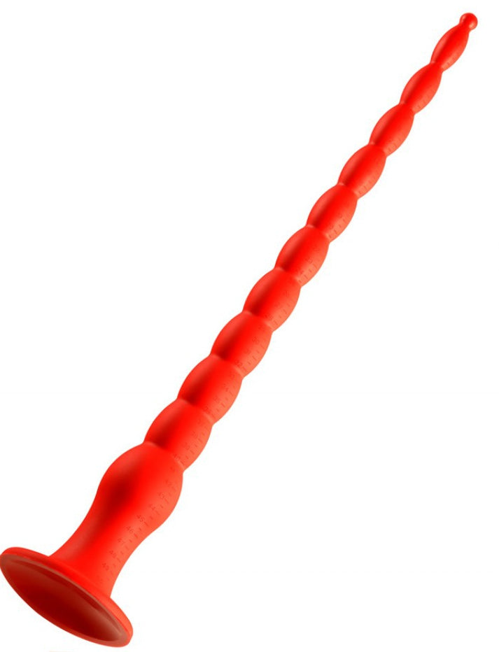 Gode long Stretch Worm N°4 - 50 x 5.2cm Rouge