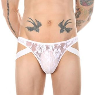 Jock String Dentelle Lowstic Blanc