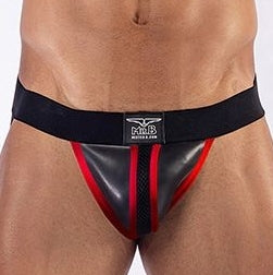 Jockstrap en néoprène Mister B Noir-Rouge