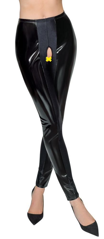 Legging Vinyl Crotch Noir