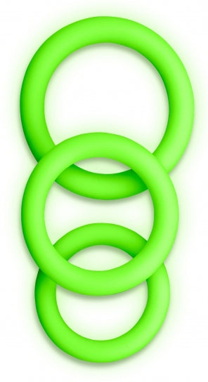 Lot de 3 cockrings phosphorescent Glow Annels 20-30mm