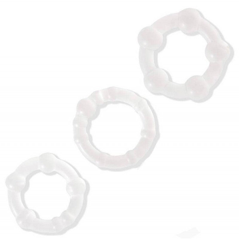 Lot de 3 cockrings Power Plus transparents