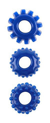 Lot de 3 Cockrings souples Gear Up Bleus