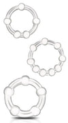 Lot de 3 Mini cockrings souples Beaded Set Transparents