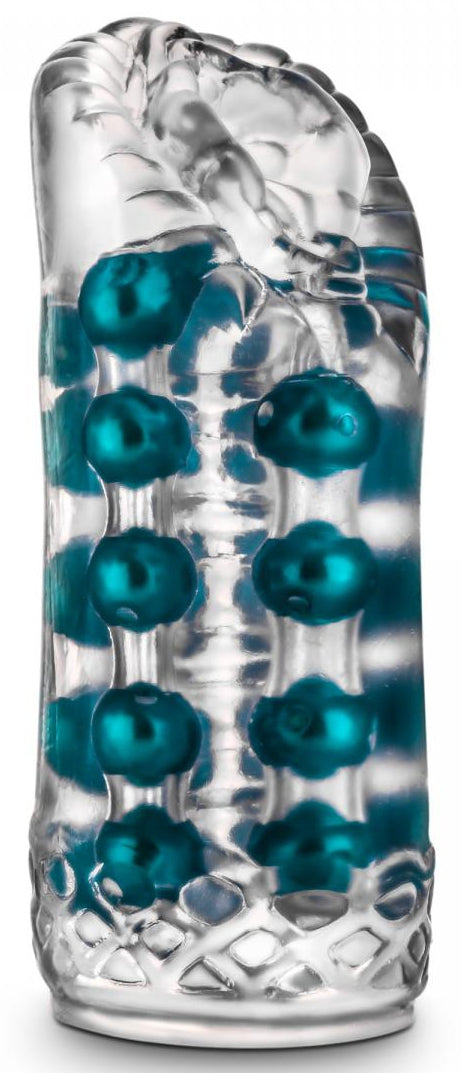 Masturbateur souple Super Stroker Transparent-Bleu