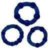 Pack de 3 mini cockrings souples bleus