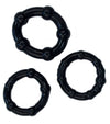 Pack de 3 mini cockrings souples noirs