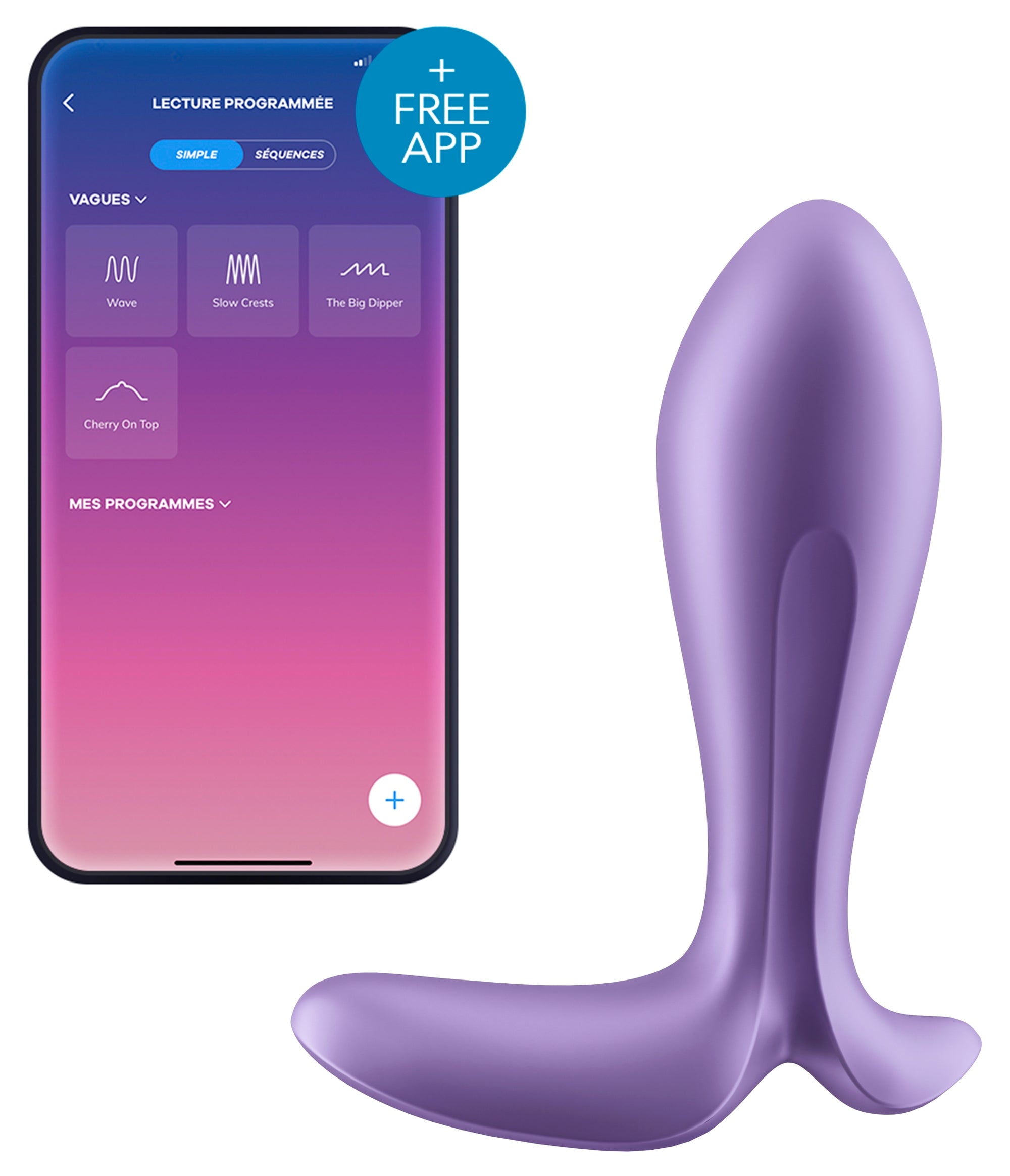 Plug connecté Intensity Plug Satisfyer 7 x 2.5cm Mauve