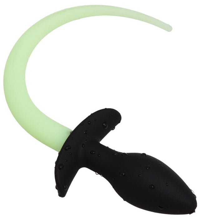 Plug Queue de chien phosphorescente Luminous Puppy 8 x 3.2cm Vert Fluo