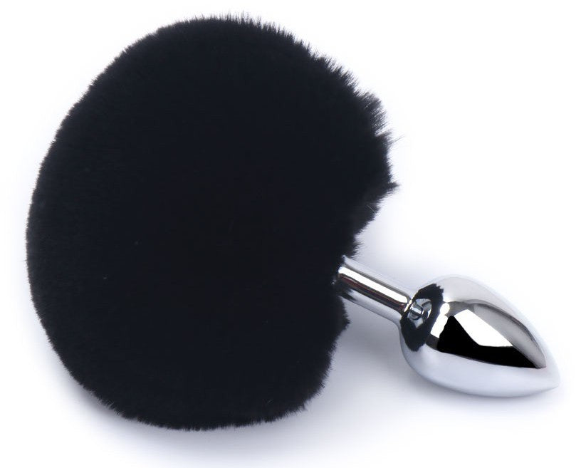 Plug Queue de lapin Bunny Tail 6 x 2.7 cm Noir