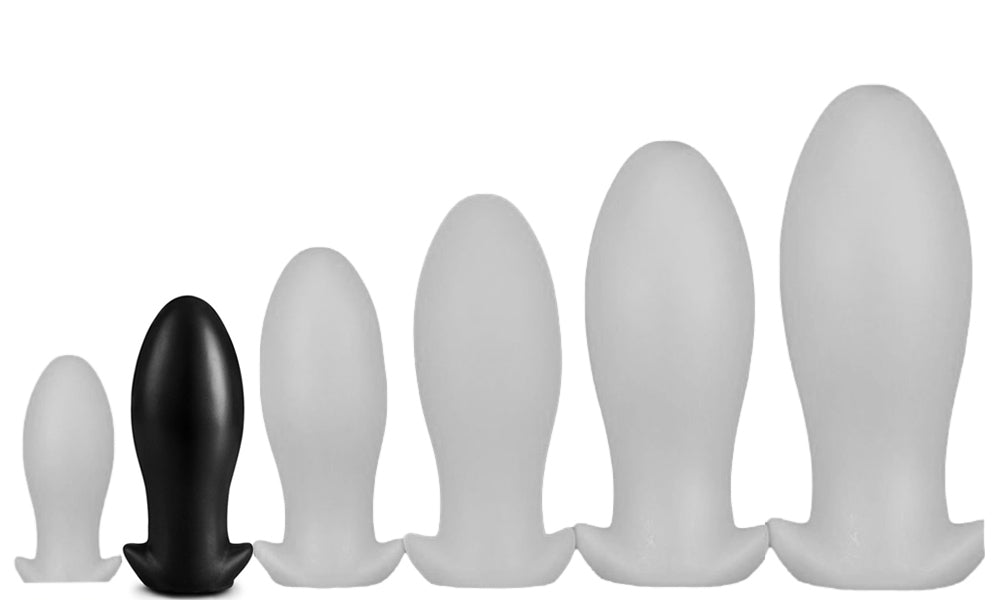 Plug Silicone Saurus Egg M 12 x 5.3cm Noir