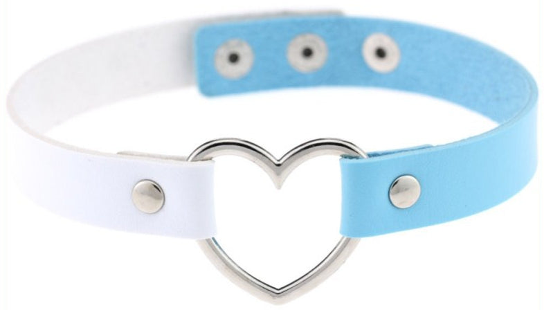 Ras de cou Heart Duo Blanc-Bleu