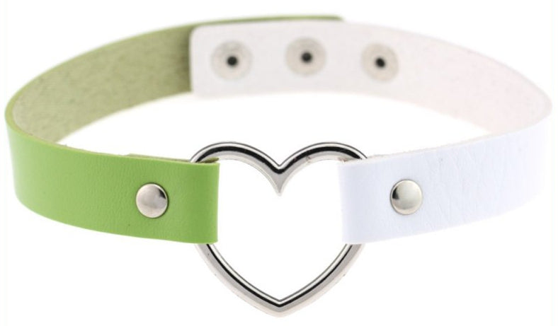 Ras de cou Heart Duo Blanc-Vert