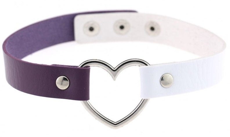 Ras de cou Heart Duo Violet-Blanc