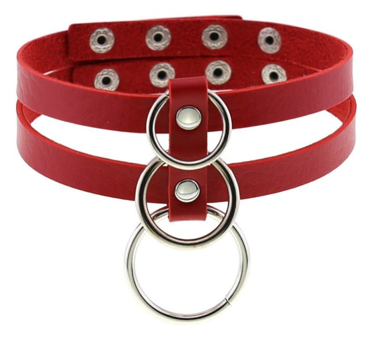 Ras de cou Tri Rings Rouge