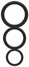 Set de 3 cockrings noirs en silicone