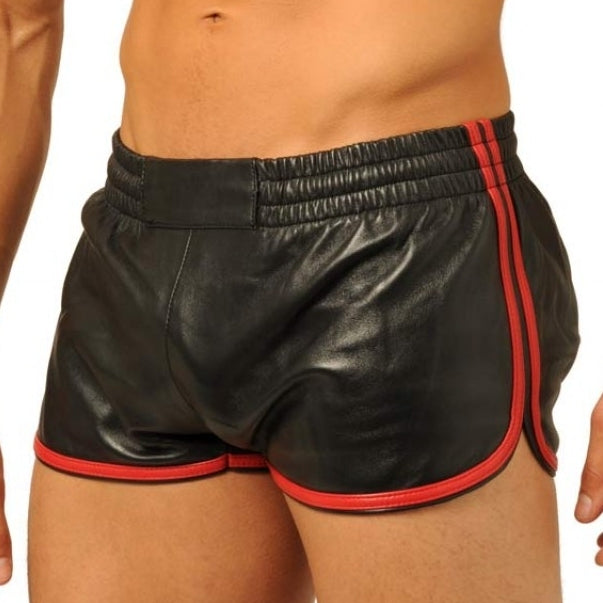 Short en cuir Fist Noir-Rouge