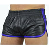 Short Imitation cuir Sports Line Noir-Bleu