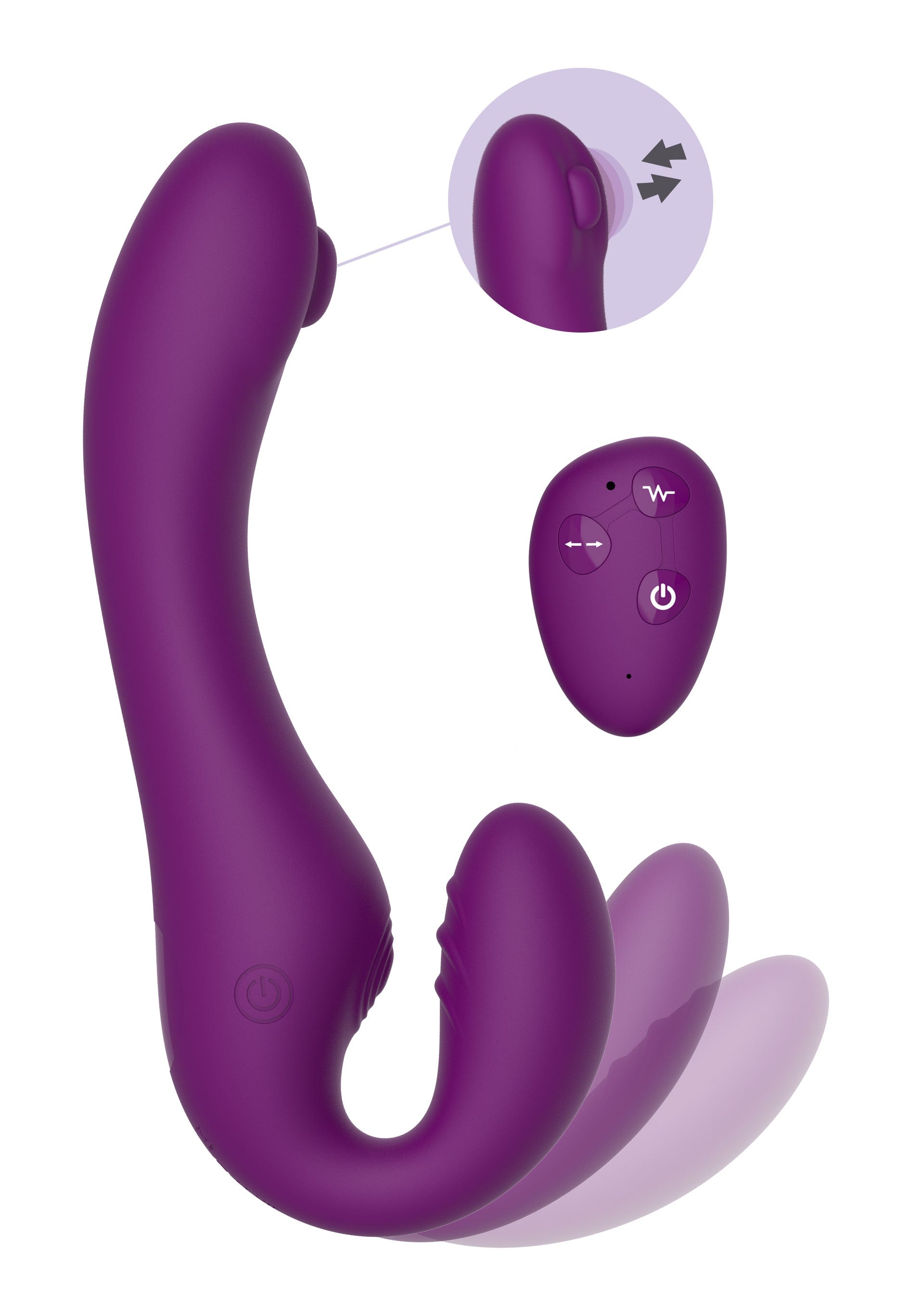 Stimulateur de point G Strapless Strap-On 13 x 3.5cm Violet