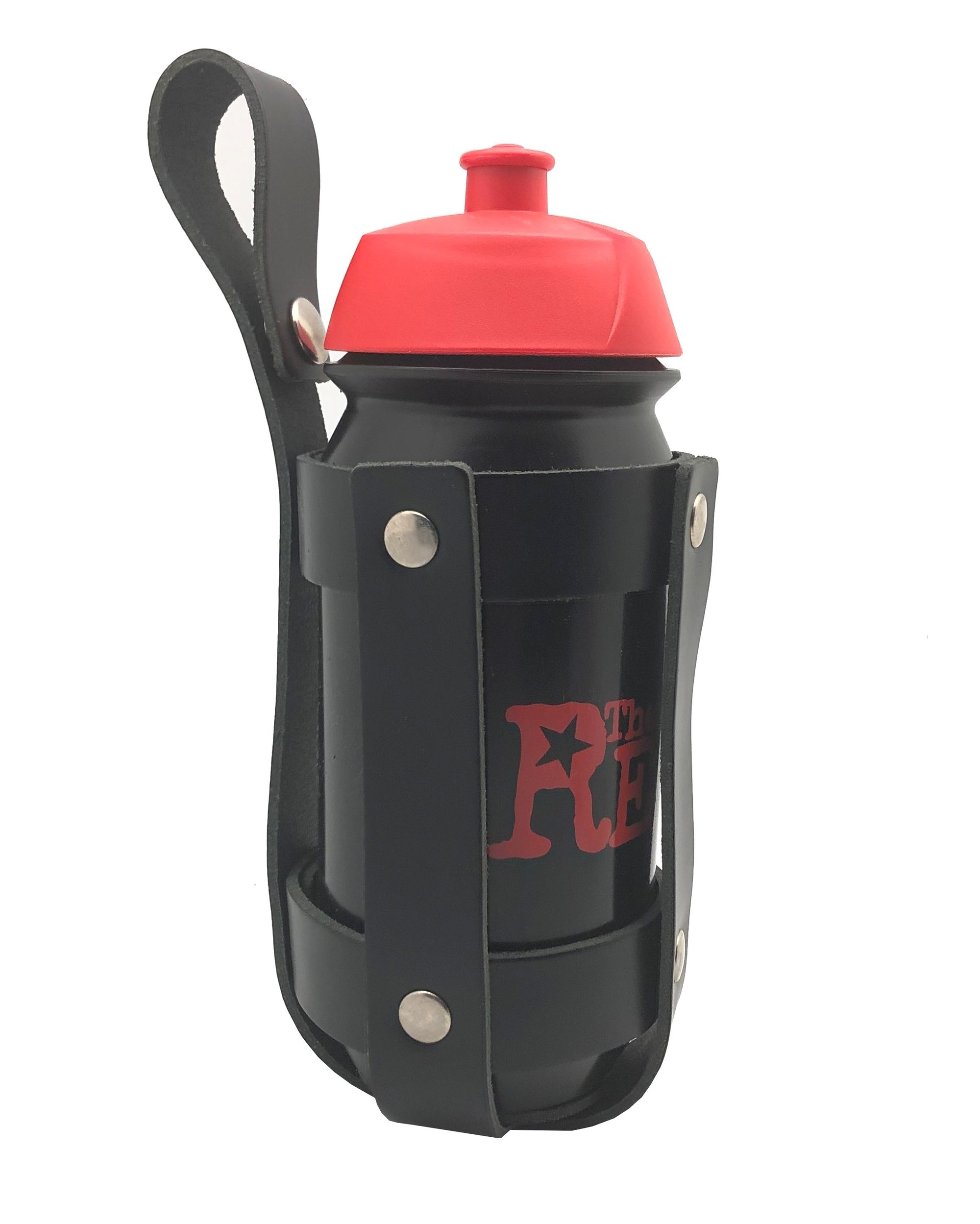 Support en cuir + Bouteille Shaker Lubrifiant 500ml Noir-Rouge