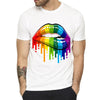 T-shirt Rainbow Lips Blanc