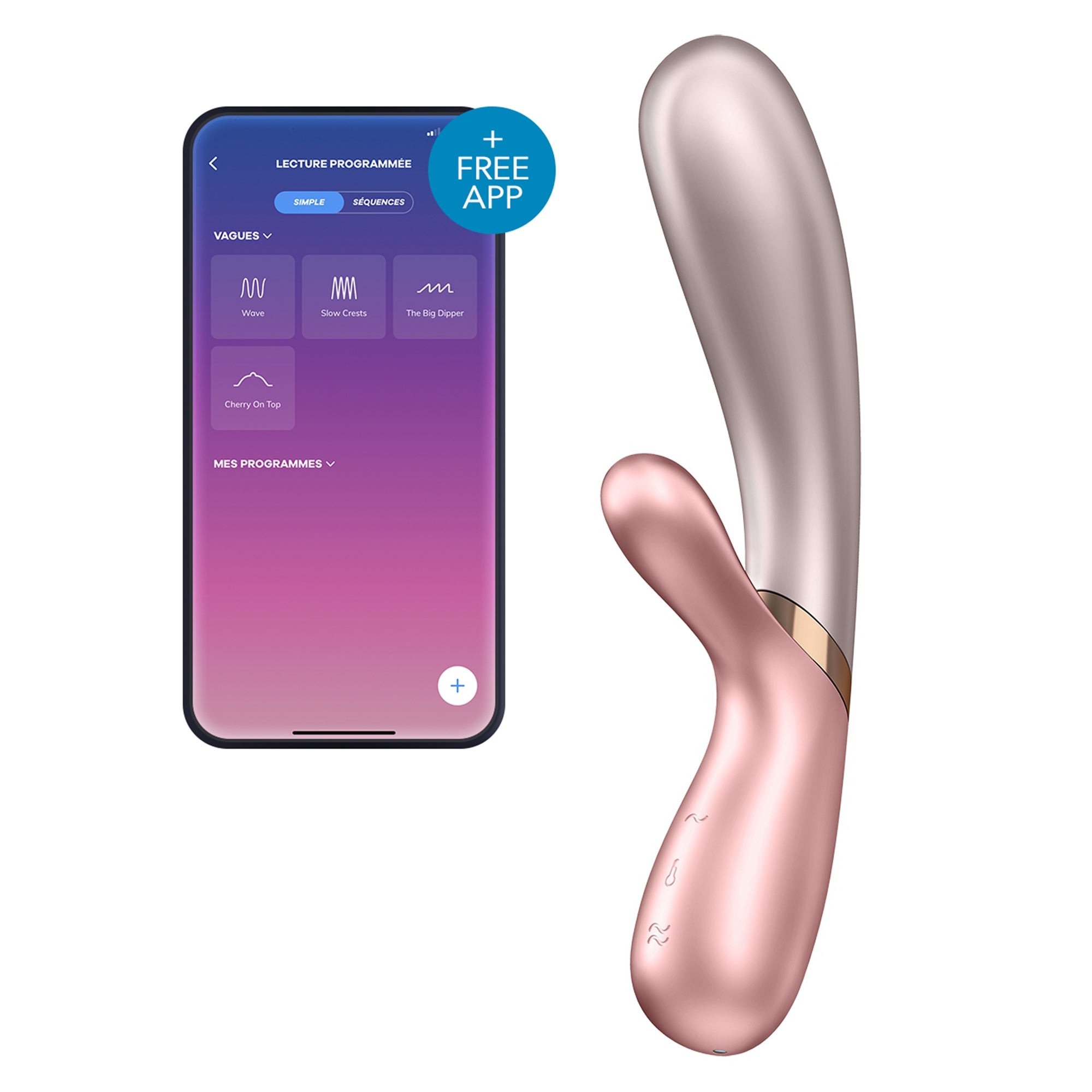 Vibro Rabbit connecté Hot Lover Satisfyer 20 x 3cm Rose